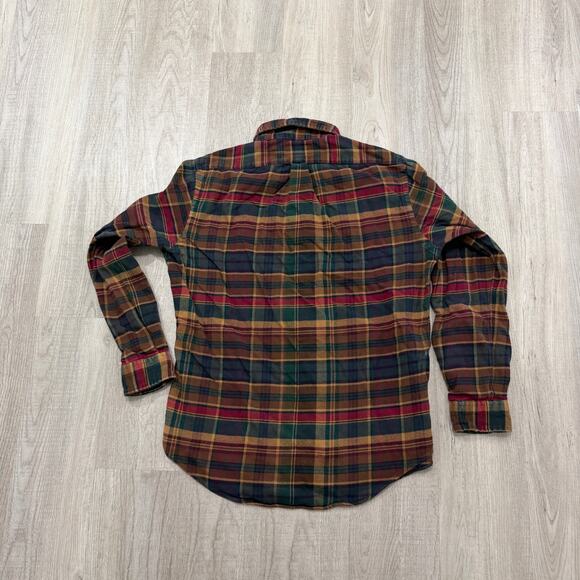 Vintage Polo Ralph Lauren Custom Fit Flannel Button Shirt Men's Medium Preppy - Picture 5 of 7